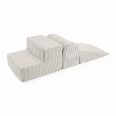 Image de MEOWBABY Aire De Jeux en Mousse pour Enfants 3 Élément Blocs d&#039;escalade, Aesthetic, Crème