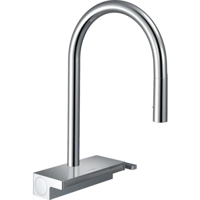 Image de hansgrohe Aquno Select M81 Mitigeur de cuisine 170 avec douchette extractible, 3 jets, chromé, 73837000