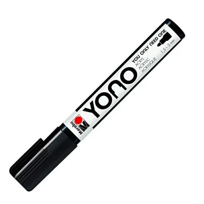 Image de Marabu 12400103073 YONO Marqueur acrylique polyvalent avec pointe ogive japonaise, à base d&#039;eau, résistant la lumière et l&#039;eau pour presque tous les supports, 1,5 3 mm