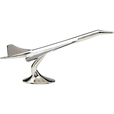Image de Kare Objet de décoration Design Concord argenté Accessoire d&#039;intérieur Avion en Aluminium nickelé 28 x 60 26 cm (H l P)