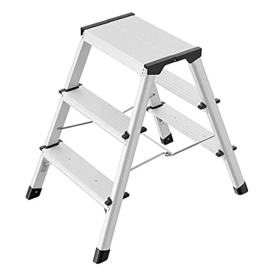 Image de Hailo Marche Pied Double accès 2x3 marches Pliant en Aluminium D60