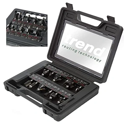 Image de Trend Lot de 12 fraises, contient une gamme fraises les plus largement utilisés pour le travail du bois décoratif, SET/SS8X8MMTC