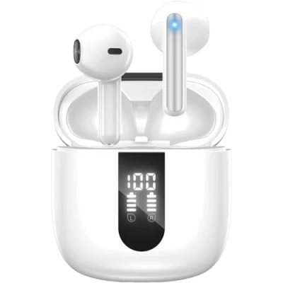 Image de JBES Ecouteurs Bluetooth sans Fil, Écouteurs Fil 5.4, 4 Micro ENC Anti Bruit, Basses Puissantes, 60H de Lecture, étanchéité IP5, Oreillette pour iphone Android