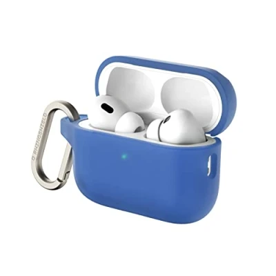 Image de RHINOSHIELD Coque avec Mousqueton Compatible Apple [ AirPods Pro 2 ] Protection de qualité Militaire Contre Les Chocs, résistante aux Rayures, Chargement sans Fil [Bleu Cobalt, Standard Set]