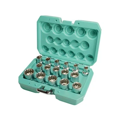 Image de XZN 81505 Jeu de douilles 1/2&quot; 16 pièces WIESEMANN 1893 I Gearlock en acier Q 30 Inserts à dents multiples Avec mallette outils pratique