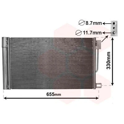 Image de VAN WEZEL 17005314 Condenseur De Clim avec déshydrateur Aluminium 571 OPEL: Corsa D 3/5 portes, Adam, E portes oscaro, mister auto,