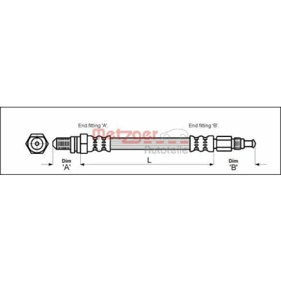Image de METZGER 4114804 Flexible De Frein 478 M10 x 1 FORD: KA 3 portes