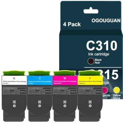 Image de OGOUGUAN C310 C315 Cartouche de Toner Compatible pour Xerox 006R04356 006R04357 006R04358 006R04359 C315DNI C310DNI C310D Imprimante Laser NIM (4 Pack)