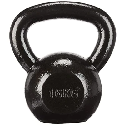 Image de Amazon Basics Kettlebell en fonte 16 kg, Noir
