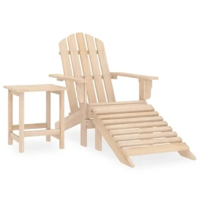 Image de vidaXL Chaise de jardin Adirondack avec repose pied et table Sapin