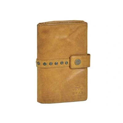 Image de Bear Design Portefeuille en cuir pour femme 10 x 15 cm Motif vache lavato Jaune