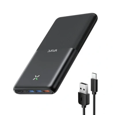 Image de VRURC 30000mAh Batterie Externe USB C Power Bank Haute Capacité Charge Rapide 22.5W Compact Portable avec 4 Sorties et 3 Entrées Compatible Téléphone iPhone Samsung Tablet (Blanc)