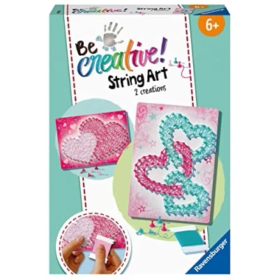 Image de Ravensburger Be Creative String Art Midi Heart Cœur Tableau en fil tendu Création objets Loisir créatif Activité détente et créative Dès 6 ans 18242