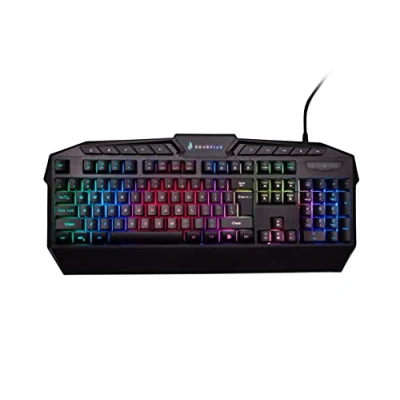 Image de Surefire Kingpin Clavier Gaming multimédia Rétroéclairage LED RGB Câble USB 25 Touches Anti ghosting Format QWERTY Anglais I Powered by Verbatim