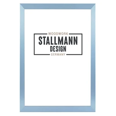 Image de Stallmann Design cadre photo SD avec verre acrylique antireflet, nouveau moderne, 90 x 120 cm, bleu, à suspendre verticalement ou horizontalement
