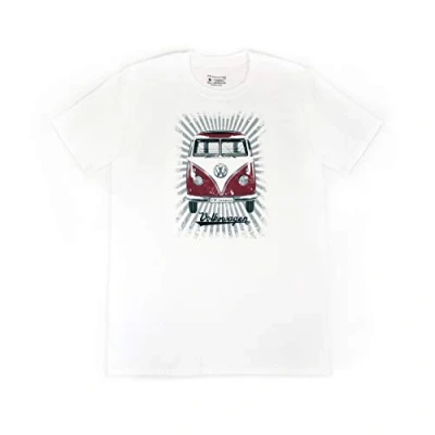 Image de BRISA VW Collection Volkswagen Combi Bus T1 Camper Van T Shirt à la Mode avec Coupe Classique, Chemise Manches Courtes pour Hommes et Femmes Motif rétro (L/Rayure/Rouge/Blanc)