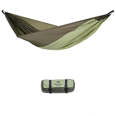 Image de AMAZONAS Ultra léger Silk Traveller Thermo Hamac 520 g 275 x 140 cm Dimensions plié 20 6,5 jusqu&#039;à 200 kg Vert