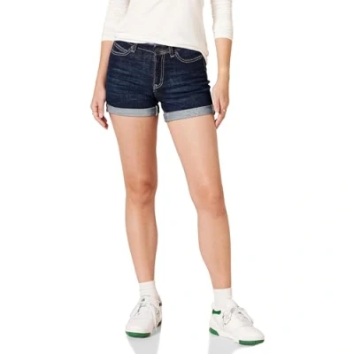 Image de Amazon Essentials Short en Jean 10,2 cm Coupe Ajustée Femme, Délavé Foncé, 48
