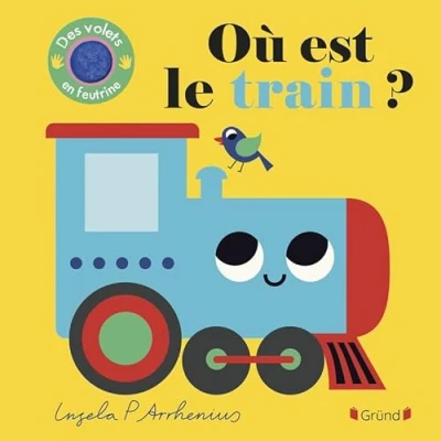 Image de Où est le train ? Livre à rabats en feutrine et miroir À partir de 6 mois