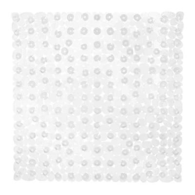 Image de Relaxdays, Transparent Aspect Pierre, Tapis Douche antidérapant AV. ventouses, Lavable, carré 53 x cm, PVC, 1 élément