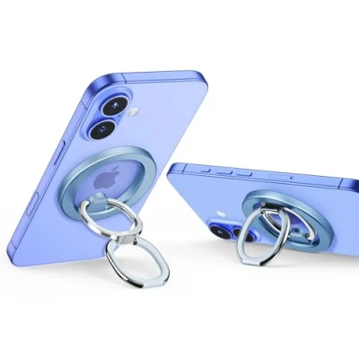 Image de ESR HaloLock Anneau Support Magnétique pour Téléphone, Téléphone Compatible avec MagSafe, Grip Les séries iPhone 16/15/14/13/12, Béquille Réglable, Bleu Sierra