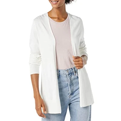Image de Amazon Essentials Gilet Ouvert sur Le Devant Léger (Grandes Tailles Disponibles) Femme, Ivoire, XL