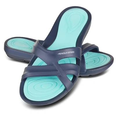 Image de Aqua Speed Ensemble de Serviettes Bain pour Femme avec Chiffon en Microfibre Sandales Douche &amp; Chaussures Pantoufles Pool Slide F : 10, Taille 42 Panama