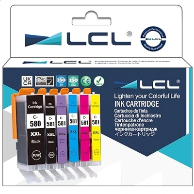 Image de LCL PGI 580XXL CLI 581XXL Cartouches d&#039;encre compatibles pour Canon 580 581 pixma TS8350 TS8250 TS8351 TS8150 TS8151 TS8152 TS8251 TS8252 TS8352 TS9150 TS9155 (Pack de 6)