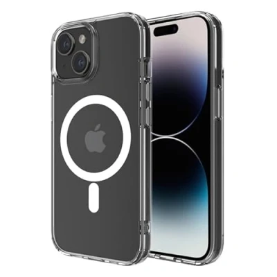 Image de Coque pour iPhone 15 Plus Hybrid Force avec Snap Compatible MagSafe Transparent Neuf