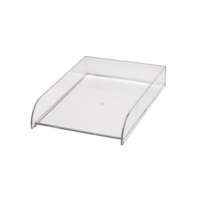 Image de MAUL Bac à courrier Acrylique Rangement Bureau élégante A4 Empilable verticalement ou en escalier Documents Stable pour Le et Table 24,7 x 33,1 6,2 cm Transparent