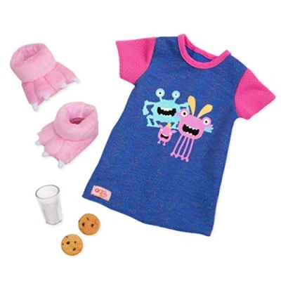 Image de Our Generation Snuggle Monster Monstre Pyjama poupée, Einfarbig, BD30371, Coloris Assortis