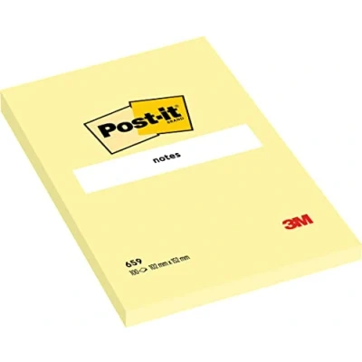 Image de Post it Note repositionnable 102 x 152 mm Jaune Pastel