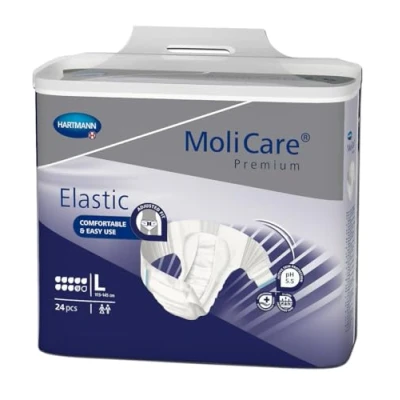Image de MOLICARE® PREMIUM Elastic Changes Complets pour Hommes et Femmes Niveau d&#039;Absorption = 9 gouttes (Fuites Urinaires Importantes) pH Neutre à la Peau Matière Douce Taille XL 14 Unités