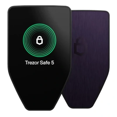 Image de Trezor Safe 5 Portefeuille Matériel Crypto avec Élément Sécurisé et Phrase secrète, Écran Tactile aux Couleurs, Retour Haptique, Sécurité Bitcoin, Support de Pplus 1 000 Cryptos (Violet Ore)