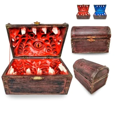 Image de Power Beast Dungeon Mimic Chest pour Le Stockage des Dés, Coffre Mimic, Sac Les et Plateau Jeu de Donjons Dragons, D&amp;D, Dungeons and DND, Dés Polyédriques.