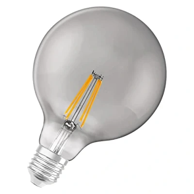 Image de LEDVANCE Lampe LED Smart avec Bluetooth, E27, verre fumé, dimmable, blanc chaud (2700 K),remplace les lampes à incandescence de 48W,contrôlable Google et Alexa,SMART + BT GLOBE Smoke Dim, 1 pack