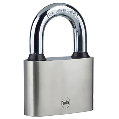 Image de Yale Y112/70/137/1 Cadenas à Disque en Fer 70 mm Plaqué Nickel Anse Acier trempé Résistance extrême la Corrosion pour Une Utilisation extérieur