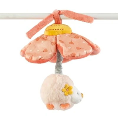 Image de Nattou Fleur vibrante à Suspendre en Polyester, avec Fonction Vibration, Hérisson Zoë, Collection Mila, Zoë et Lana, Multicolore