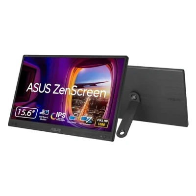 Image de ASUS ZenScreen MB166CR Moniteur USB Portable 16&quot; (15,6&quot; visualisable), Full HD, IPS, Type C, sans Scintillement, Filtre de lumière Bleue, Surface Anti Reflets, béquille à 360