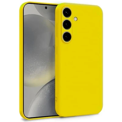 Image de MyGadget Coque pour Samsung Galaxy S24 Plus Case Silicone Souple &amp; Soft Doublure Microfibre Cover TPU Protection Extra Fine Légère Jaune