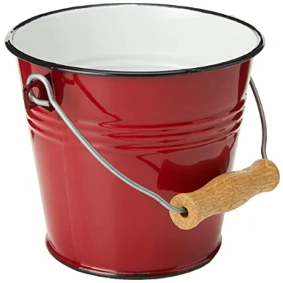 Image de Ibili 911514 Seau rouge en acier émaillé vitrifié 1,5 l