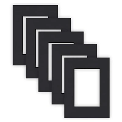 Image de nielsen Conservation Passepartout carton 1,5 mm set de 5 pièces format extérieur 18x24 cm pour d&#039;image 10x15 noir surface lisse