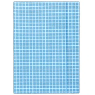 Image de DONAU FEP10 Lot de 25 chemises A4 avec 3 rabats en carton solide Impression à carreaux brillante sur un seul côté Couleur : bleu Idéal pour le bureau