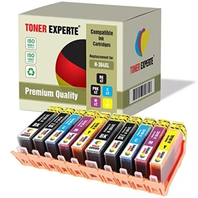 Image de TONER EXPERTE Pack 10 XL Cartouches d&#039;encre compatibles pour HP 364XL Photosmart 7510 7520 B8550 B8553 C5324 C5380 C5383 C6324 C6380 C6383 D5460 D5463 D7560 Premium C309a C310a C310c C510a