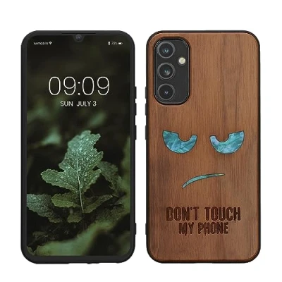 Image de kwmobile Housse Compatible avec Samsung Galaxy A34 5G Coque Étui de Protection Rigide Antichoc Cadre en TPU Brun foncé