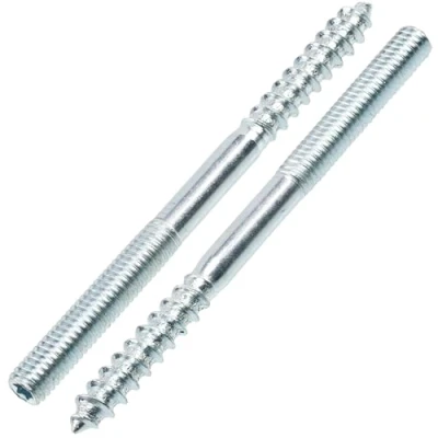 Image de AERZETIX C75866 Lot de 12 vis à double filetage M6x80 mm goujon patte en acier