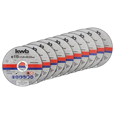 Image de kwb Disques à tronçonner minces pour meuleuses angulaires 115 mm Disque de tronçonnage p. Acier inoxydable INOX en boîte rangement avec bouchons d&#039;oreille ABM. x 1,0 22,23, Ø