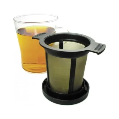 Image de Finum BREWING BASKET (M) filtre réutilisable pour thé &amp; café, infuseur à permanent, tasses et mugs, passoir épices, herbes, sans BPA, tamis en inox, neutre goût noir