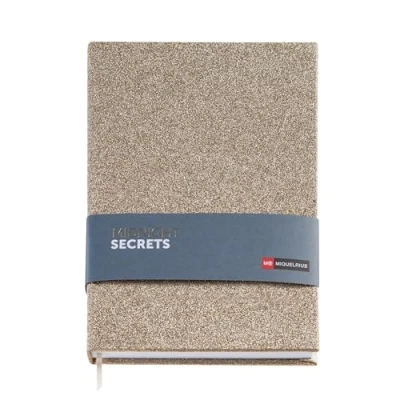 Image de Miquelrius Cahier A5 (140 x 200 mm), intérieur ligné blanc, 80 feuilles 100 g/m², couverture en carton doublé avec effet paillettes, cousu, collection Midnight Secrets