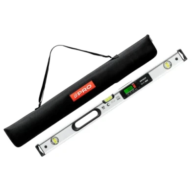 Image de PRO900 Niveau Electronique 80cm avec 2 écrans LCD et pochette à bulle numérique mémoire de mesure jusqu&#039;à 19 résultats Indice protection IP65 Couleur Blanche